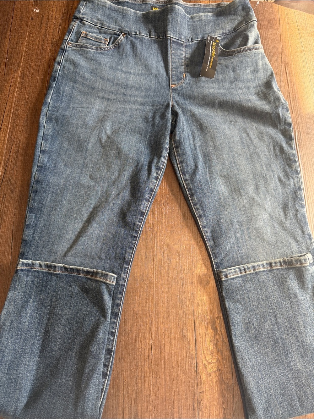 e Sculpting Jeans Mujer Talla 12 Long Slim Fit Mid Rise Stretch Azul